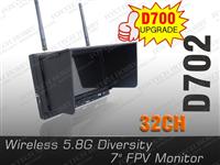 D702 Monitor 7" w/ 32CH 5.8G Diversity Receiver [D702-5G8DivMon]